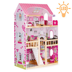 Medinis lėlės namelis su baldais ECOTOYS