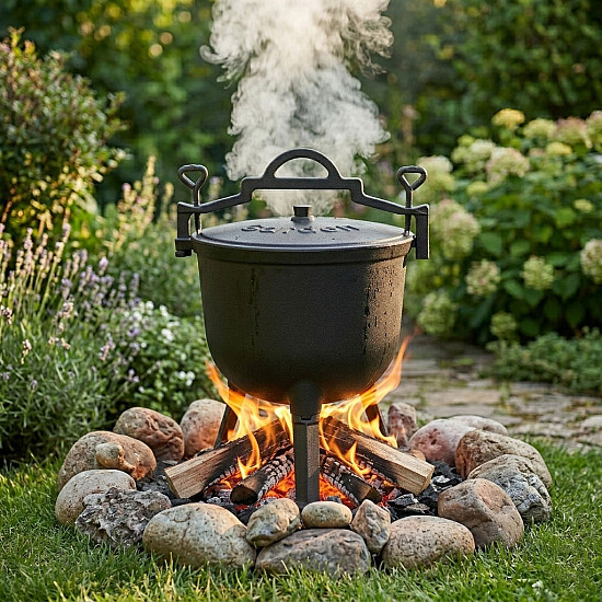 Emalizuotas ketaus katilas (5 l) su stovu MultiGarden