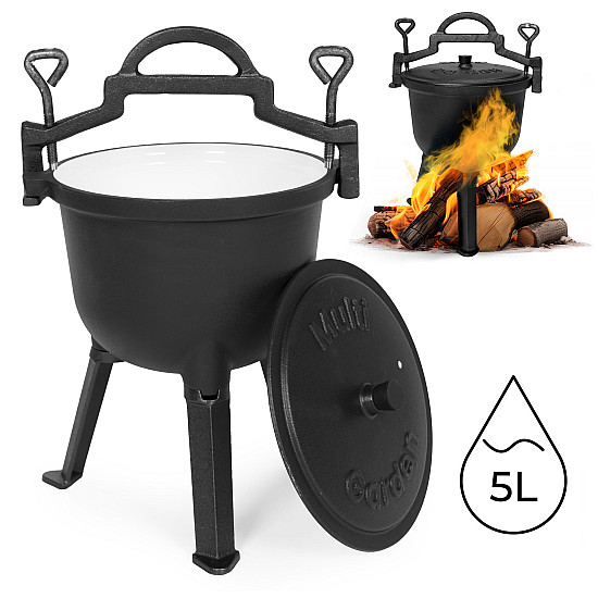 Emalizuotas ketaus katilas (5 l) su stovu MultiGarden