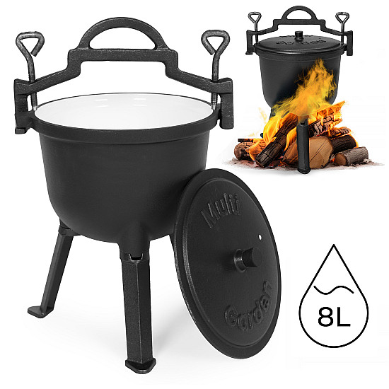 Emalizuotas ketaus katilas (8 l) su stovu MultiGarden