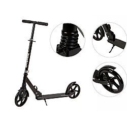 Sulankstomas juodas miesto paspirtukas 95–105 cm