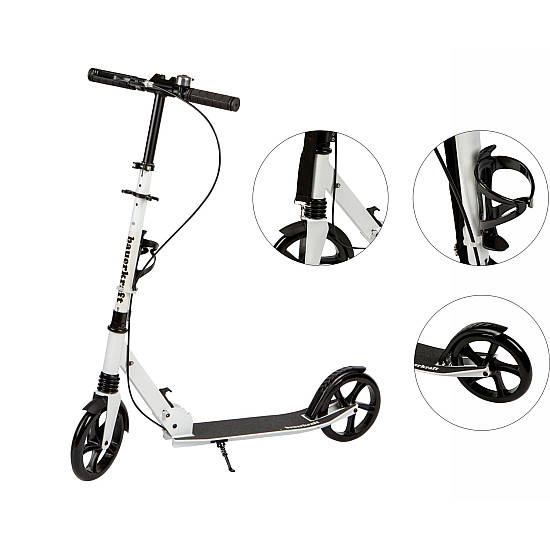 Sulankstomas baltas miesto paspirtukas 95–105 cm
