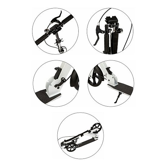 Sulankstomas baltas miesto paspirtukas 95–105 cm