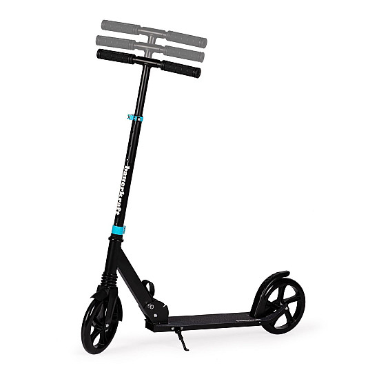 Sulankstomas juodas miesto paspirtukas 95–105 cm