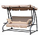 Rusvos sodo sūpynės 3 vietų 2-in-1 su pagalvėlėmis MultiGarden