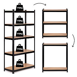 Metallinen varastohylly 180x90x40 cm ModernHome