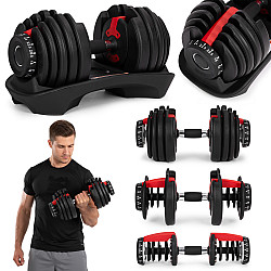 Reguliuojamas hantelis su stovu 2,5–24 kg MOVEPRO