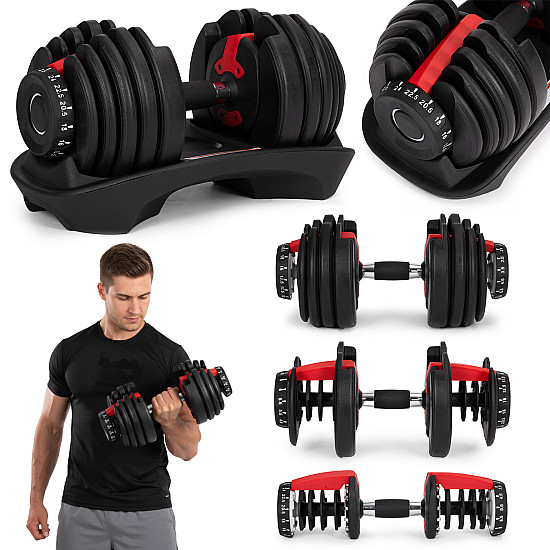 Reguliuojamas hantelis su stovu 2,5–24 kg MOVEPRO