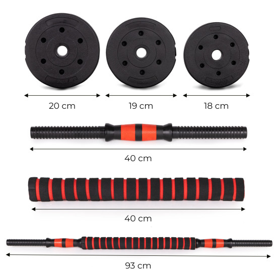Reguliuojamų hantelių rinkinys 2 vnt. po 10 kg