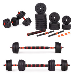 Adjustable Dumbbells 2x20 kg Barbell Set 40 kg Bar, MOVEPRO