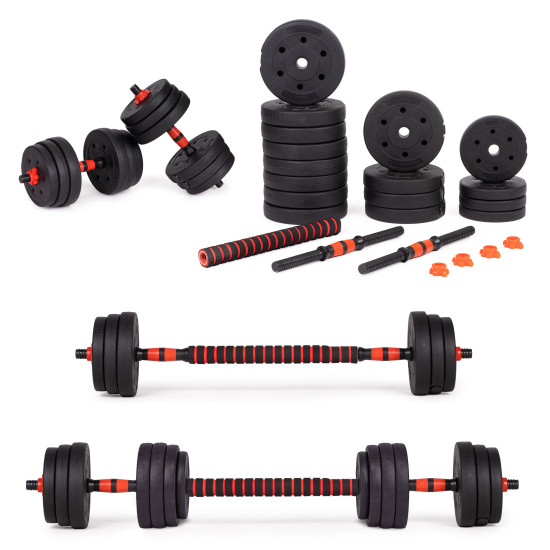 Adjustable Dumbbells 2x20 kg Barbell Set 40 kg Bar, MOVEPRO