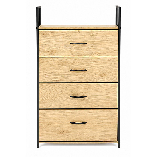 Stāvoša kumode/plaukts ar 4 auduma atvilktnēm ModernHome