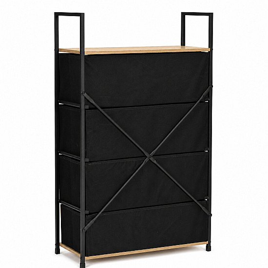 Stāvoša kumode/plaukts ar 4 auduma atvilktnēm ModernHome