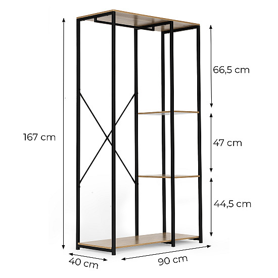 Pastatoma pakaba su lentynomis rusvos spalvos ModernHome