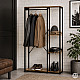 Pastatoma pakaba su lentynomis rusvos spalvos ModernHome