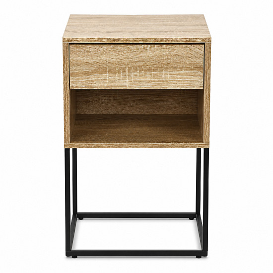 ModernHome Nightstand with Drawer and Shelf