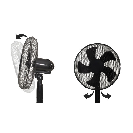 Juodas ventiliatorius 45 W su nuotolinio valdymo pultu Elektronika ir buitiniai prietaisai LONGWELL INDUSTRIAL LTD