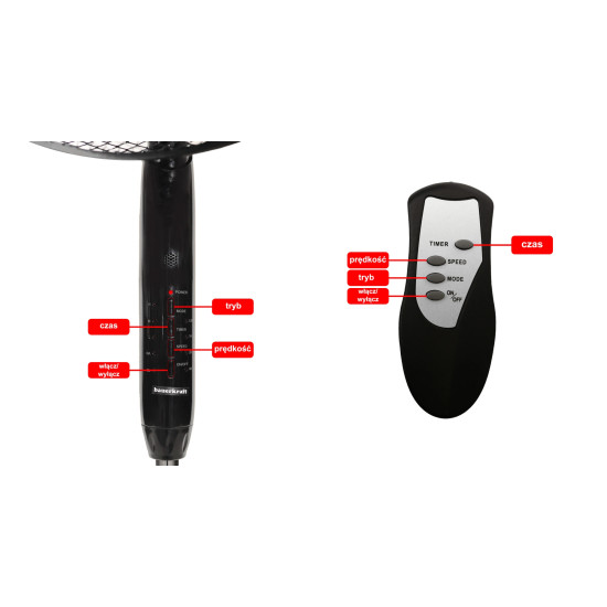 Juodas ventiliatorius 45 W su nuotolinio valdymo pultu Elektronika ir buitiniai prietaisai LONGWELL INDUSTRIAL LTD