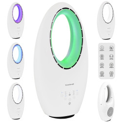 Kiinteä lattiatuuletin 60 W - 3 tilaa LED-valaistuksella