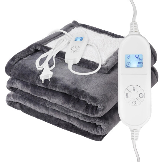 Dvipusė elektrinė antklodė 120x160 cm su šildomu kilimėliu Elektronika ir buitiniai prietaisai Bauerkraft