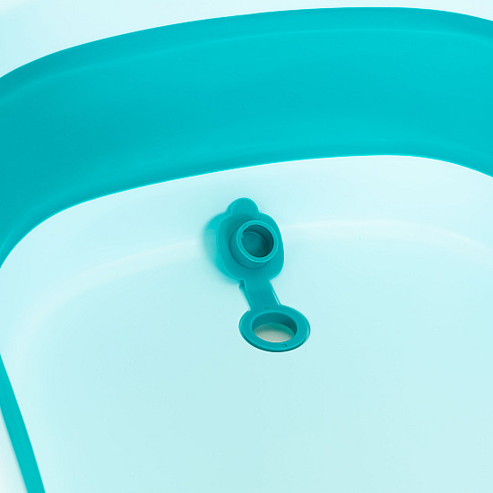 Foldable Travel Baby Bathtub with Drain, Blue