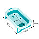 Foldable Travel Baby Bathtub with Drain, Blue