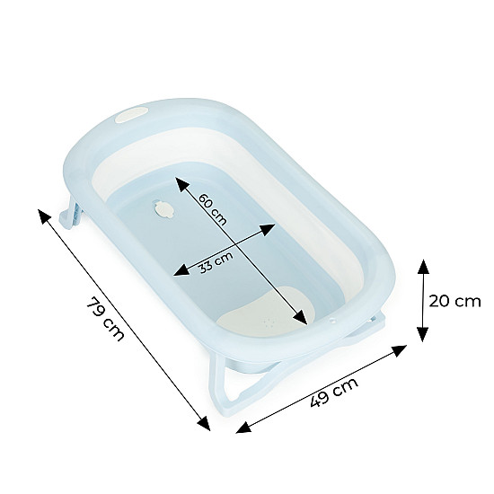 Foldable Travel Baby Bathtub with Drain Hole, Gray