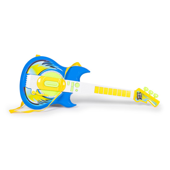 Mėlyna elektrinė gitara ir mikrofono rinkinys su stovu vaikams Muzikos instrumentai MULTISTORE