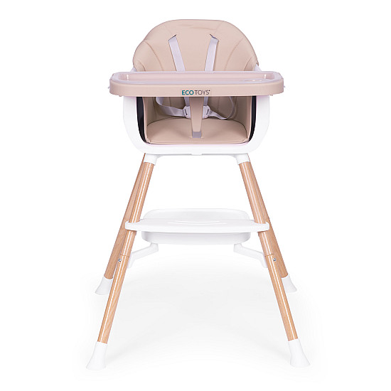 Lasten ruokailutuoli 2-in-1, hiekanvärinen, ECOTOYS