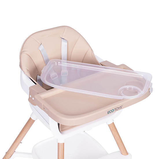 Lasten ruokailutuoli 2-in-1, hiekanvärinen, ECOTOYS