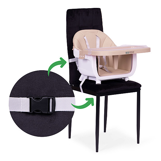 Lasten ruokailutuoli 2-in-1, hiekanvärinen, ECOTOYS