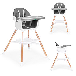 Vaikų maitinimo kėdutė 2-in-1 pilka ECOTOYS