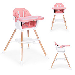 Vaikų maitinimo kėdutė 2-in-1 rožinė ECOTOYS