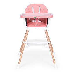 Vaikų maitinimo kėdutė 2-in-1 rožinė ECOTOYS