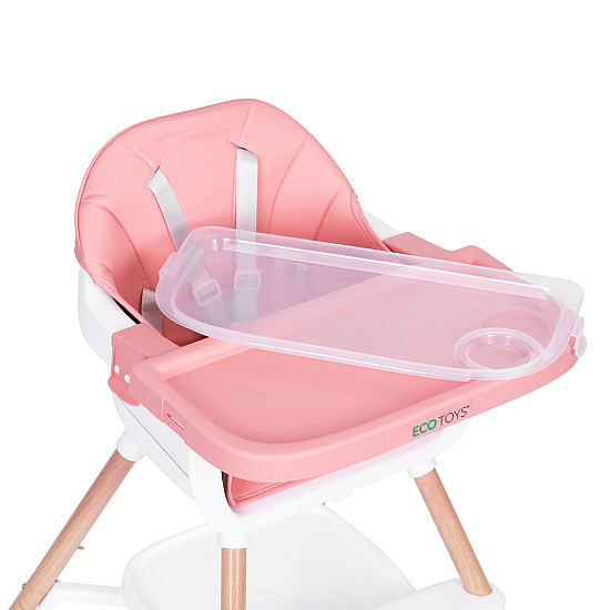 Laste söögitool „2-in-1“, roosa, „ECOTOYS“