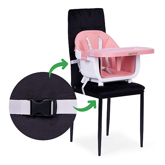 Laste söögitool „2-in-1“, roosa, „ECOTOYS“