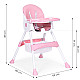 Vaikų maitinimo kėdutė su padėklu ir krepšeliu rožinė ECOTOYS