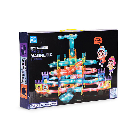 Magnetiniai LED konstruktoriaus blokeliai 166 vnt.