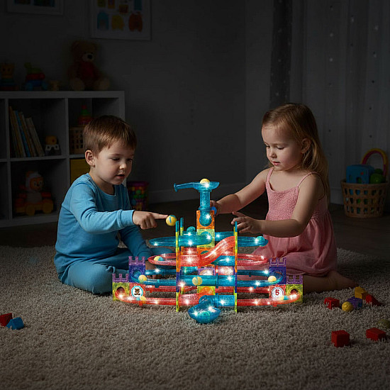 Magnetiniai LED konstruktoriaus blokeliai 166 vnt.