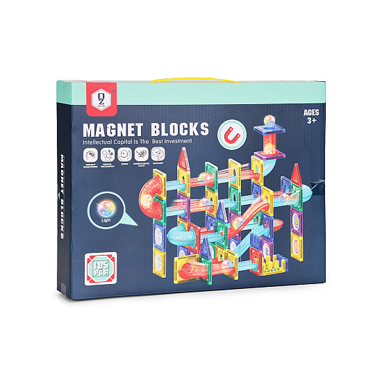 Magnetiniai LED konstruktoriaus blokai 105 vnt.
