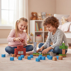 Set of magnetic building blocks for children, 87 pieces