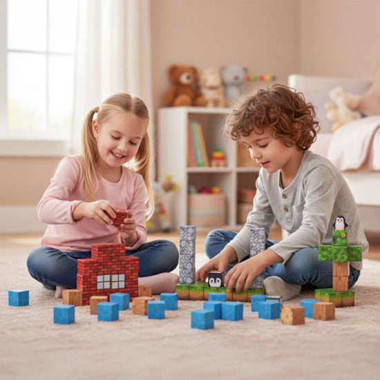 Magnetinių statybinių kaladėlių rinkinys 87 vnt. Konstruktoriai MULTISTORE