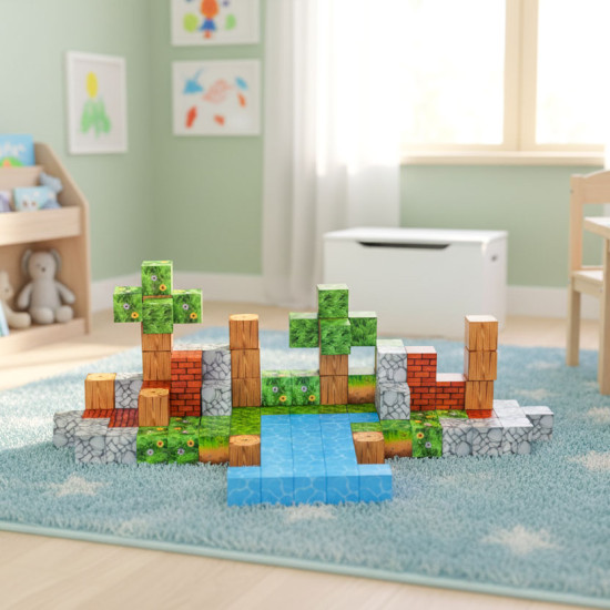 Magnetinių statybinių kaladėlių rinkinys 87 vnt. Konstruktoriai MULTISTORE