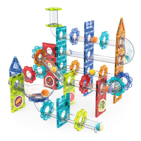 Magnetic 3D Construction Blocks Marble Run 113 Pieces Konstruktoriai MULTISTORE