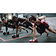 Rožinių šešiakampių hantlių rinkinys 2 x 5 kg ModernHome