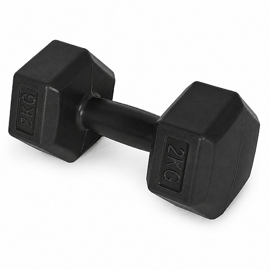 Šešiakampiių juodų hantelių rinkinys 2x2 kg MOVEPRO