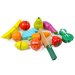 13-Piece Wooden Food-Cutting Set by ECOTOYS