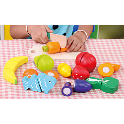 13-Piece Wooden Food-Cutting Set by ECOTOYS