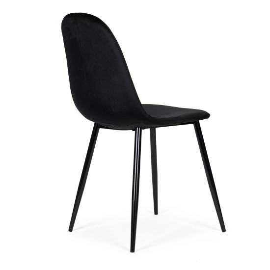 Valgomojo ir svetainės juodos spalvos  4 aksominės kėdės Foteliai ir kėdės ModernHome