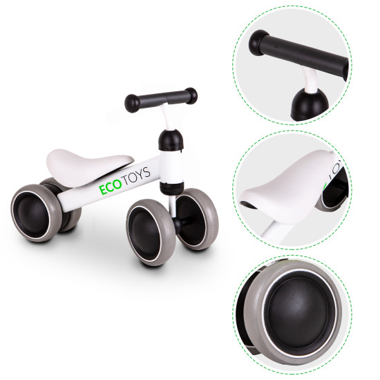Baltas mini balansinis dviratis Dviračiai ECOTOYS